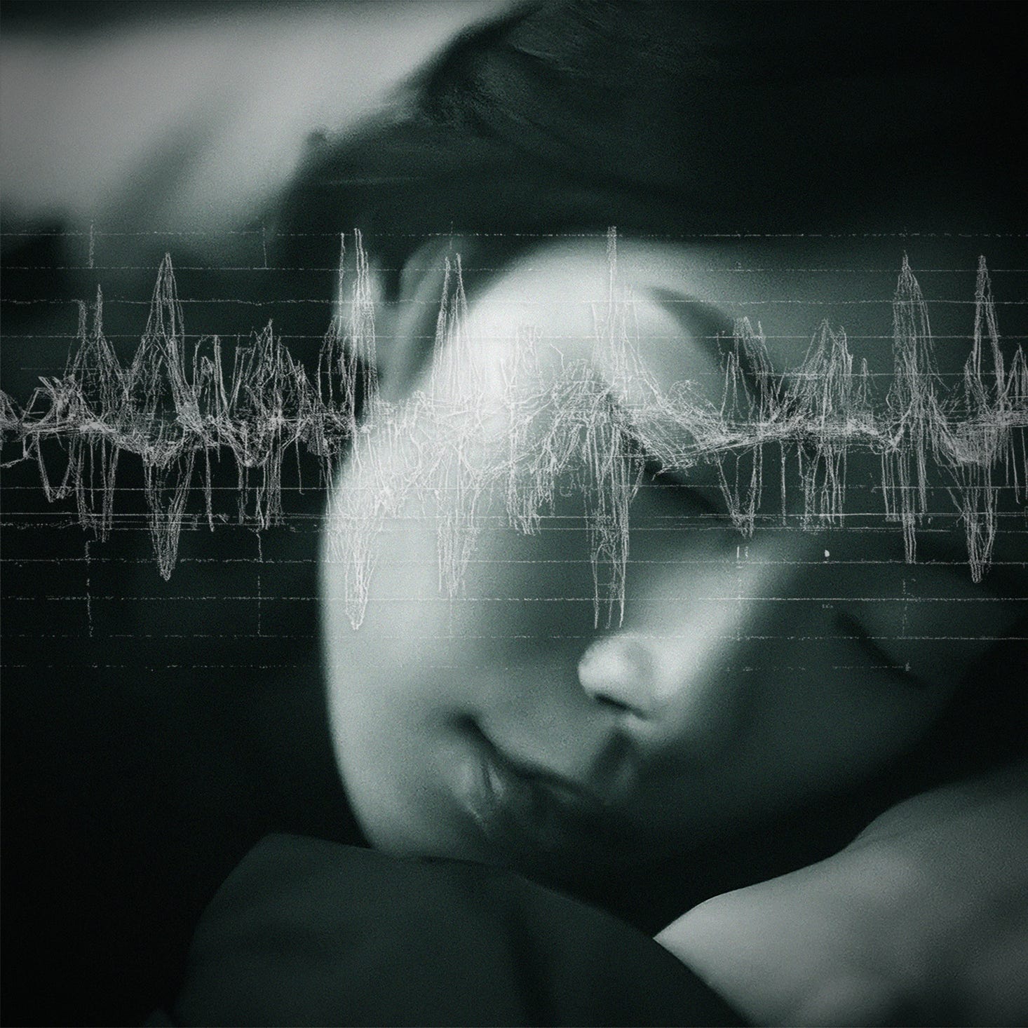 Beautiful Sleeping Asian Woman with brainwave encephalogram graphic image, b/w photography   f/low: Ambient Music inspired by the latest findings in neuroscience, auditory physiology and psychoacoustics. Binaural Beats, ASMR and Brown Noise form the basis of a musical melange dedicated to deep relaxation and sleep enhancement.